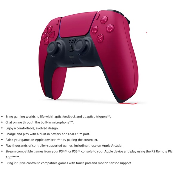Sony PlayStation PS5 DualSense Wireless Controller - Cosmic Red - Picture 3 of 3